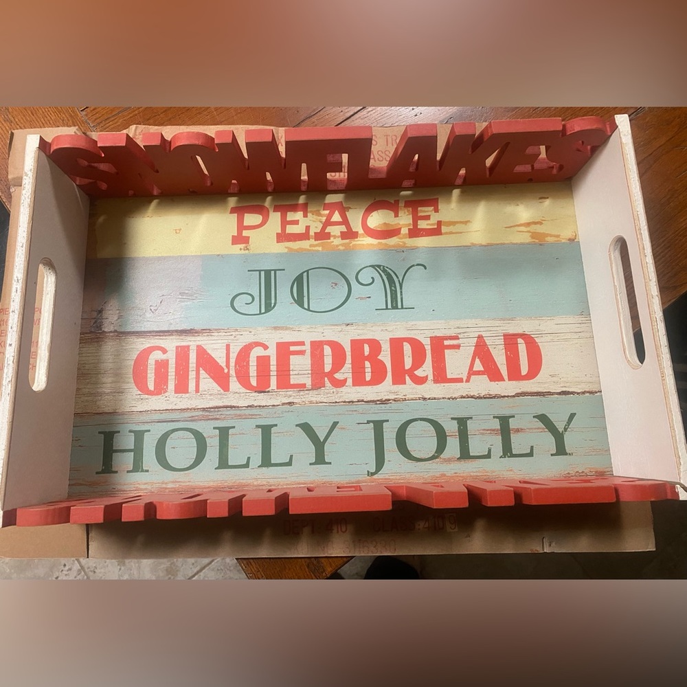 Pier 1 snowflake holiday tray